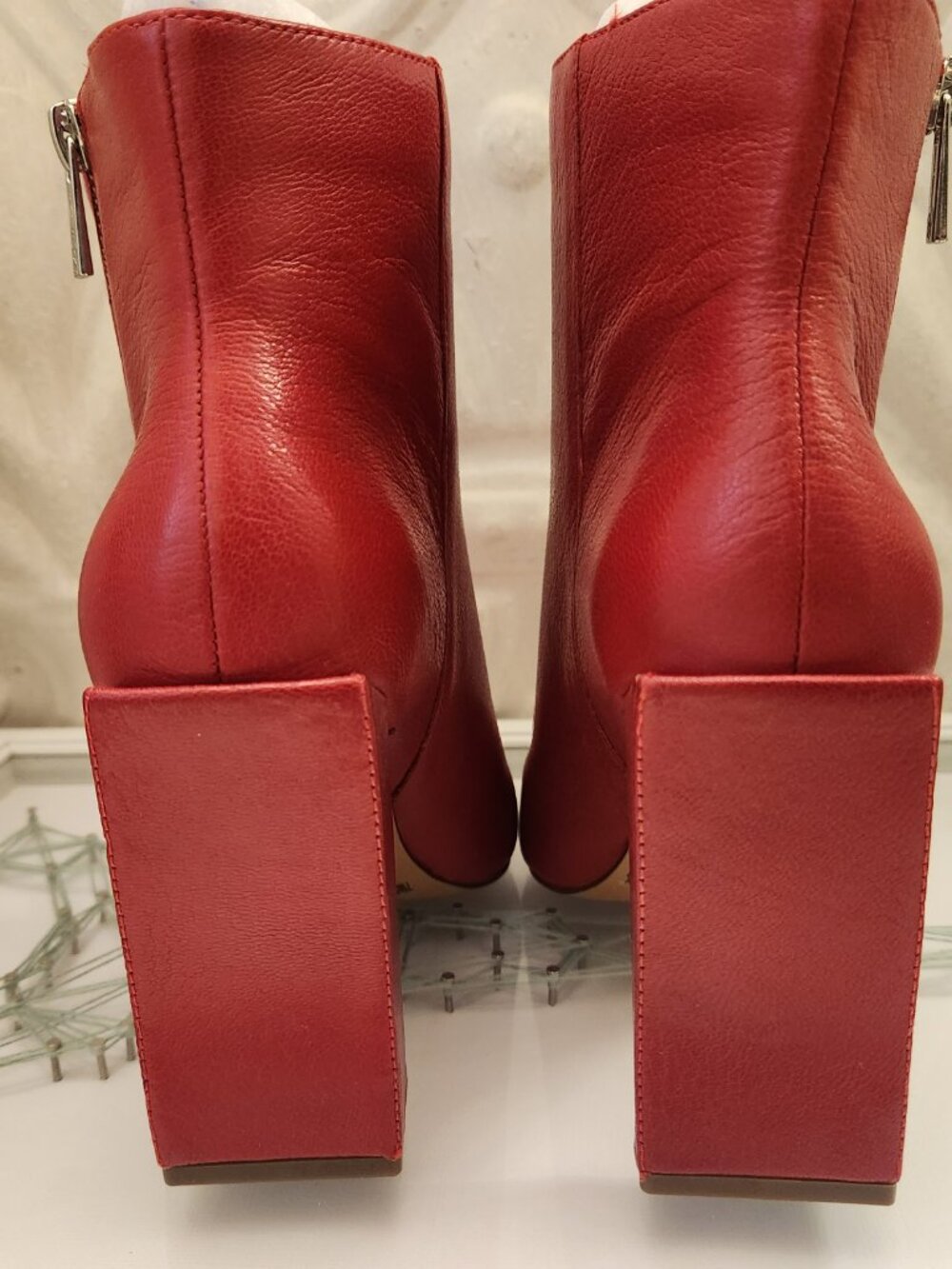 Jessica Simpson "Timea" Red Leather Booties. NIB. Size 7 - Picture 6 of 10